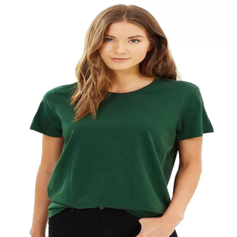Pack of 1 - Best Quality Plain Short Sleeve Round Neck Basic T-shirt for Woman-Girls - Oshi.pk - Buy & Sell Online