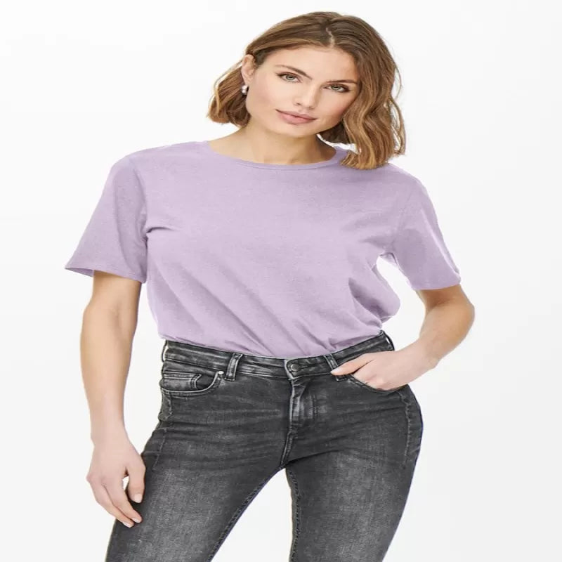 Pack of 1 - Best Quality Plain Short Sleeve Round Neck Basic T-shirt for Woman/Girls - Oshi.pk - Buy & Sell Online