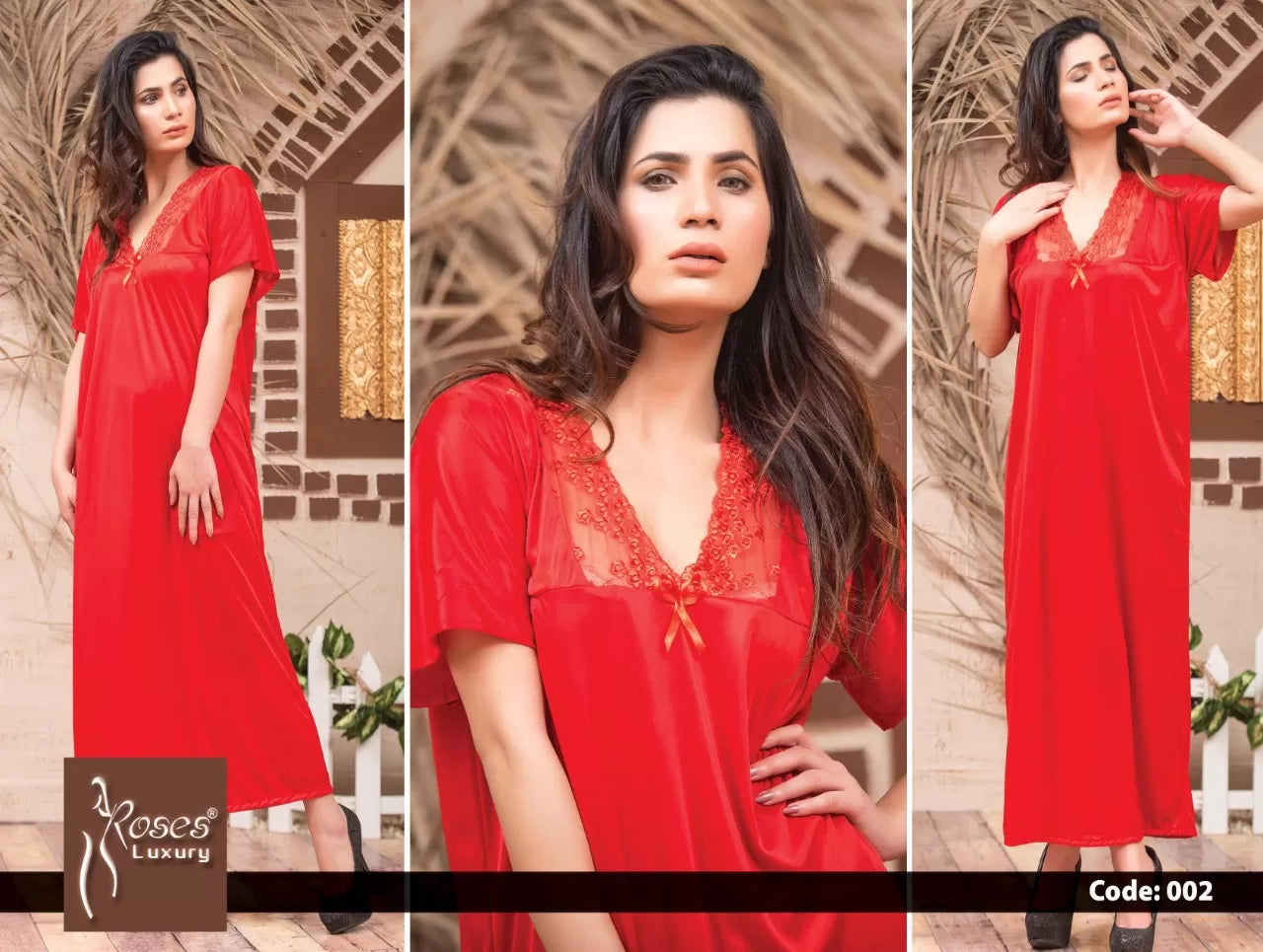 Pack of 1 - Silk Satin Nighty Shirt For Women/Girls