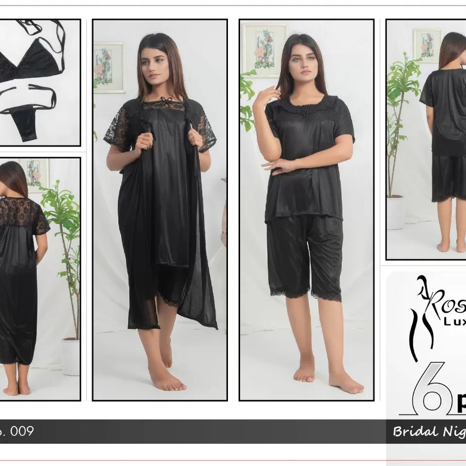 Pack of 1 - Silk Satin Nighty Suit For Women