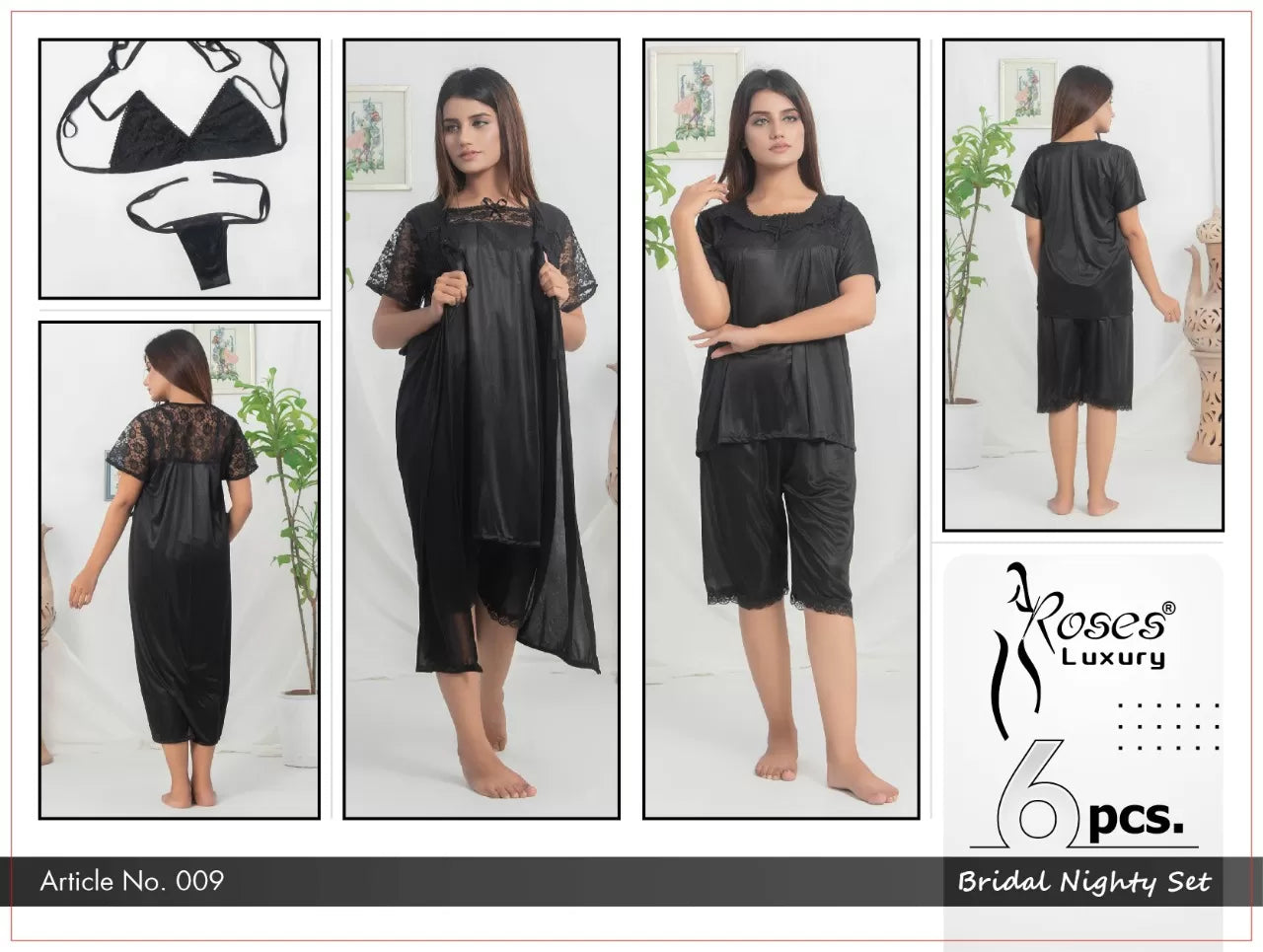 Pack of 1 - Silk Satin Nighty Suit For Women