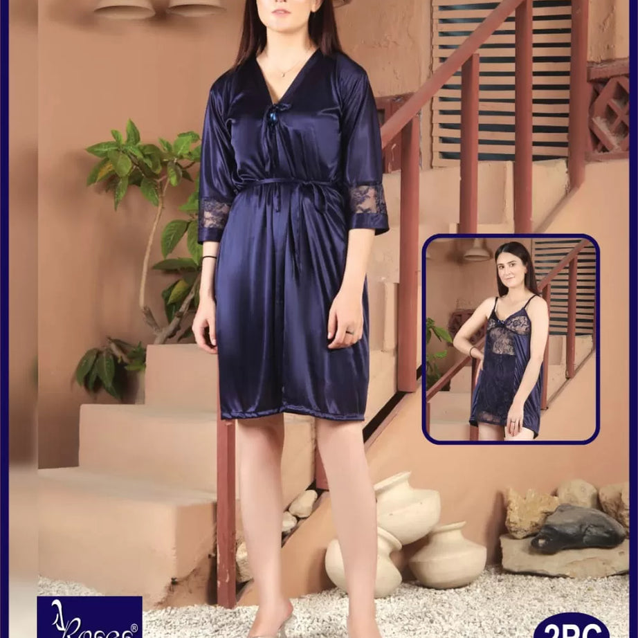 Pack of 1 - Silk Satin Nighty Suit For Women