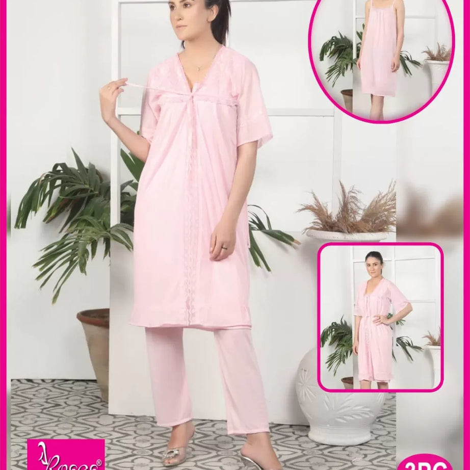 Pack of 1 - Silk Satin Nighty Suit For Women