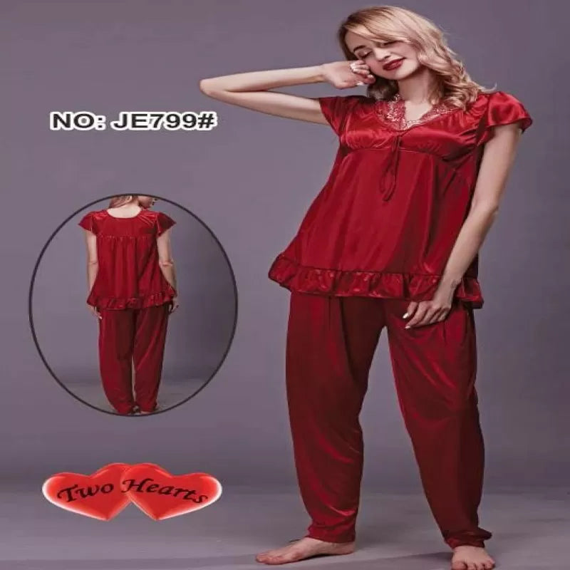 Pack of 1 - Silk Satin Nighty Suit For Women - Oshi.pk - Buy & Sell Online