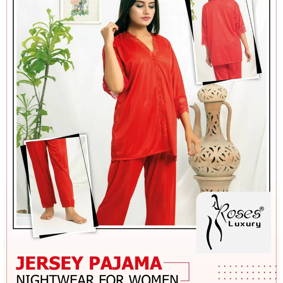 Pack of 1 - Silk Satin Nighty Suit For Women/Girls