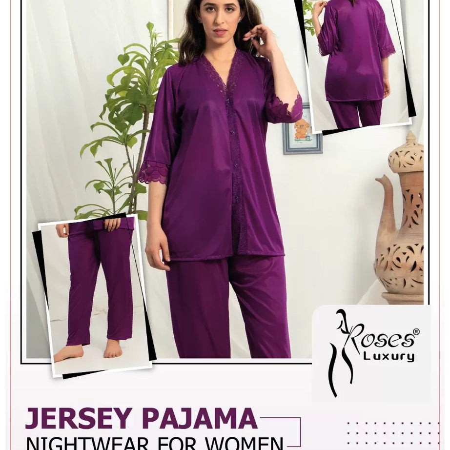 Pack of 1 - Silk Satin Nighty Suit For Women/Girls