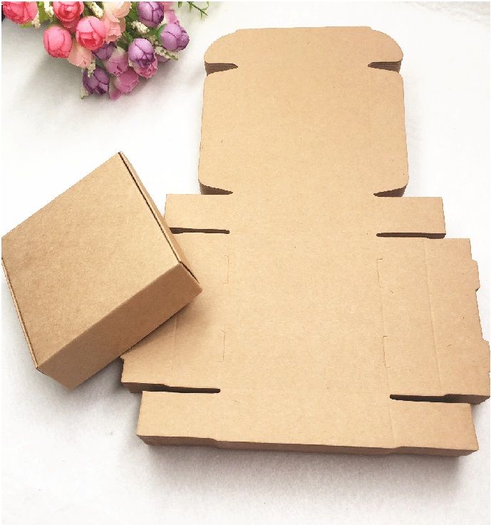 Pack of 10 Packaging Boxes 3 x 3 x 1 inches Kraft Aircraft gift Jewelry Accessories Storage Box - Oshi.pk - Buy & Sell Online