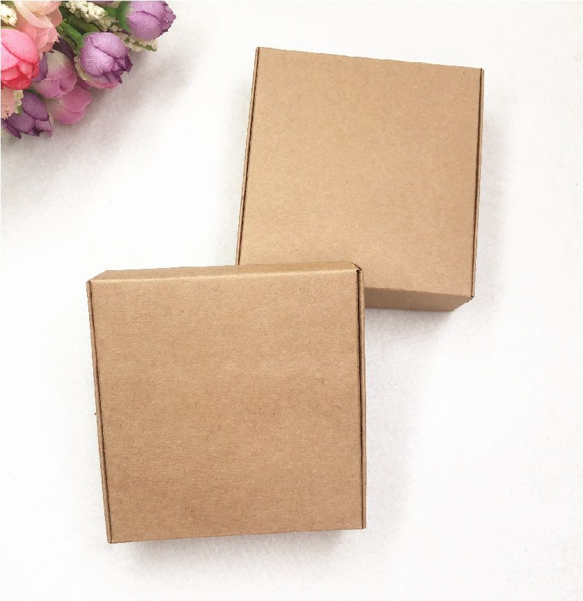 Pack of 10 Packaging Boxes 3 x 3 x 1 inches Kraft Aircraft gift Jewelry Accessories Storage Box - Oshi.pk - Buy & Sell Online