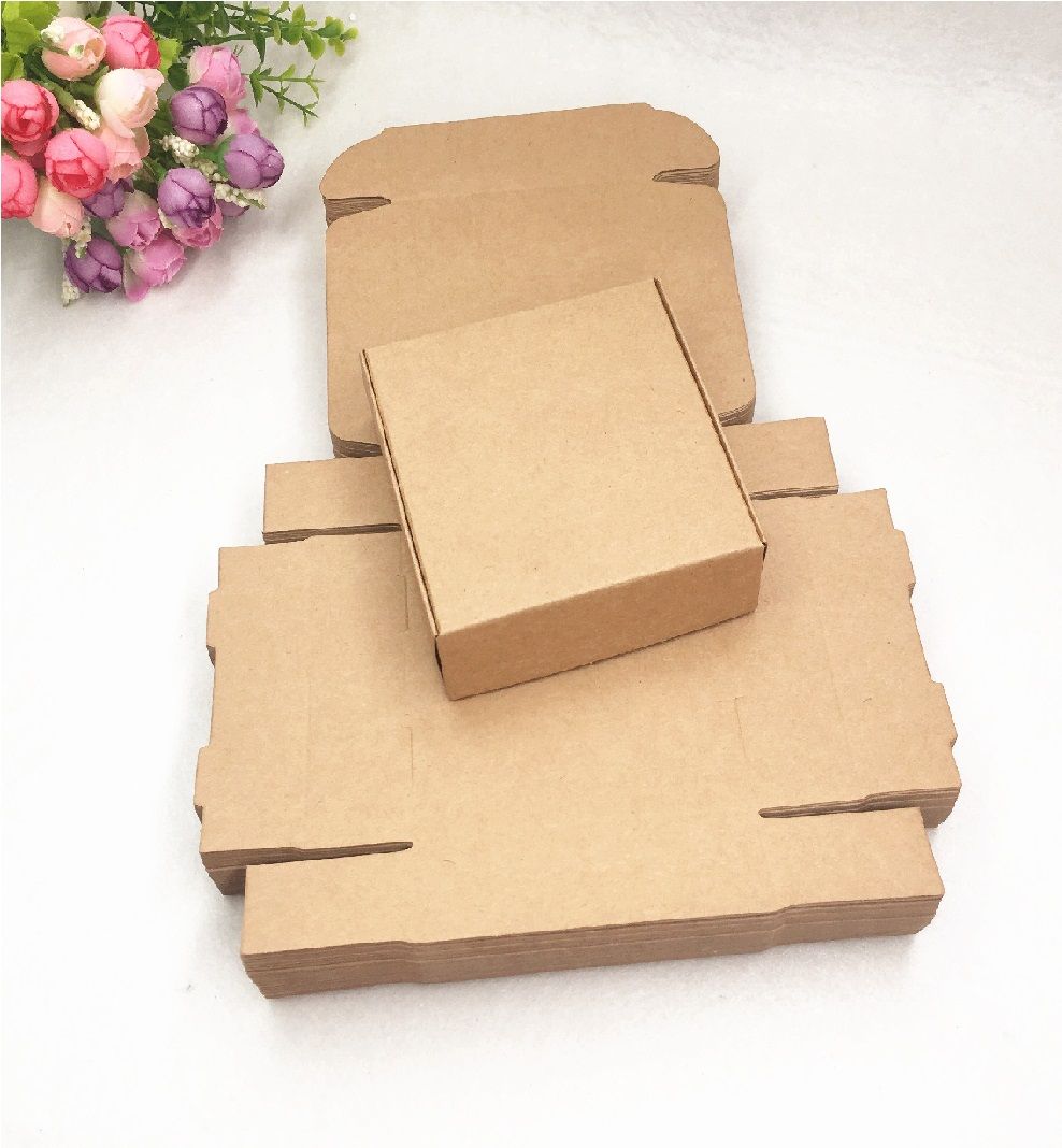 Pack of 10 Packaging Boxes 3 x 3 x 1 inches Kraft Aircraft gift Jewelry Accessories Storage Box - Oshi.pk - Buy & Sell Online