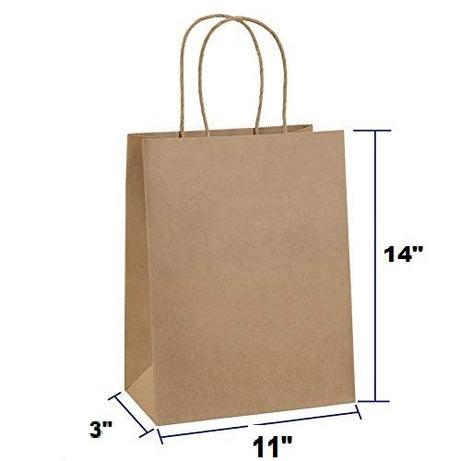 Pack of 20 Paper Bags 1 1 X 14 X 3 Gift Bags, Party Bags, Shopping Bags, Kraft Bags, Retail Bags, Merchandise Bags, Brown Paper Bags Handle 110gsm - Oshi.pk - Buy & Sell Online