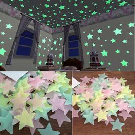 Pack Of 100 - 3D Glowing Stars In The Dark - Oshi.pk - Buy & Sell Online
