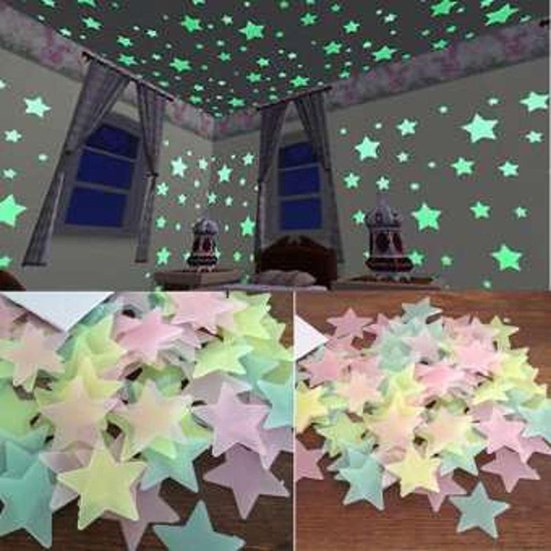 Pack Of 100 - 3D Glowing Stars In The Dark - Oshi.pk - Buy & Sell Online
