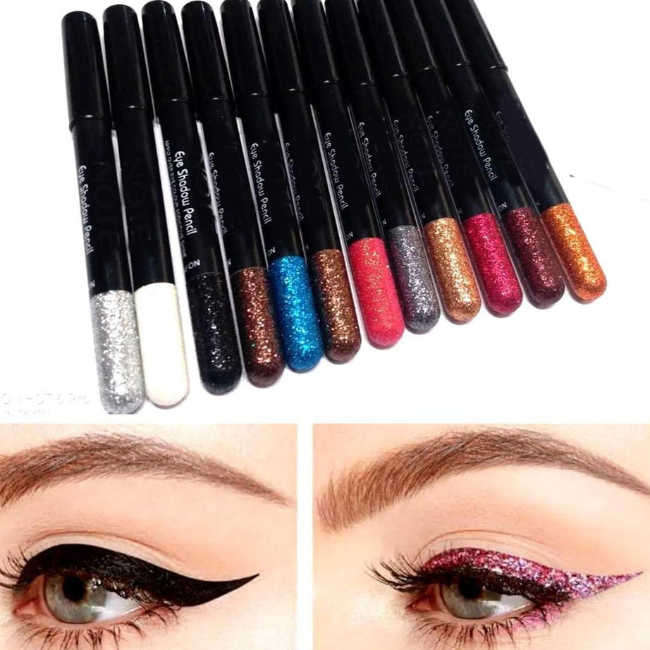 Pack of 12 -Eye Shade Glittery Eye Liner Pencil High Quality