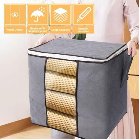 Pack of 20 Portable Bamboo Charcoal Clothes Blanket Large Folding Bag Storage Box Organizer - Oshi.pk - Buy & Sell Online
