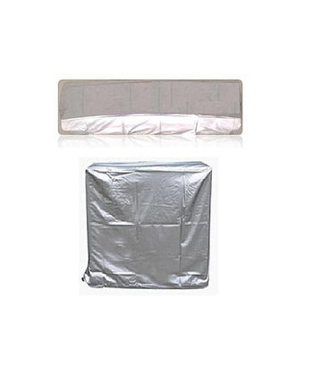 Pack of 2 - 1.5 Ton Ac Dust Cover For Indoor & Outdoor Unit - Silver - Oshi.pk - Buy & Sell Online