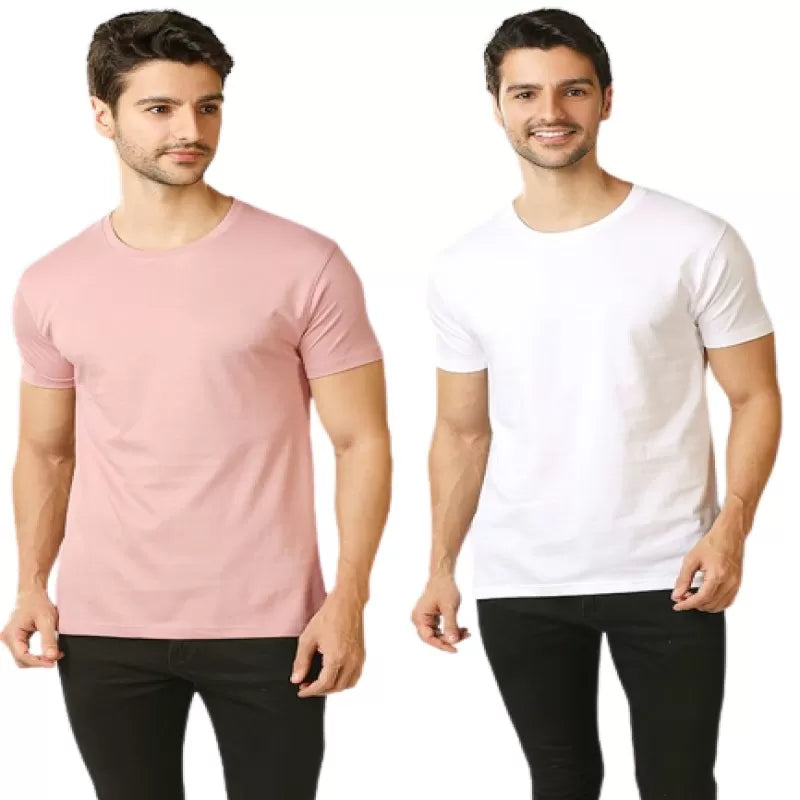 Pack of 2 - Best Quality Plain Short Sleeve Round Neck Basic T-shirt for Men/Boys - Oshi.pk - Buy & Sell Online