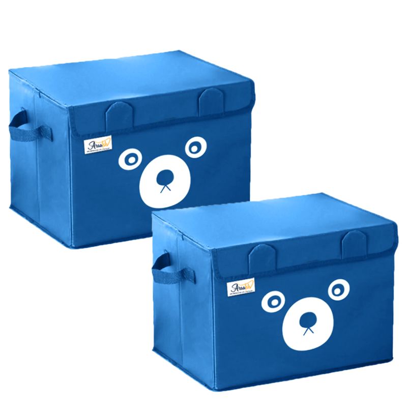 Pack of 2 - Medium Foldable Cute Bear Oxford Cloth Storage Box Medium Square Storage Boxes For Home Bedroom Fabric Clothing Toys CD Organizer Case - Oshi.pk - Buy & Sell Online