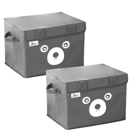 Pack of 2 - Medium Foldable Cute Bear Oxford Cloth Storage Box Medium Square Storage Boxes For Home Bedroom Fabric Clothing Toys CD Organizer Case - Oshi.pk - Buy & Sell Online