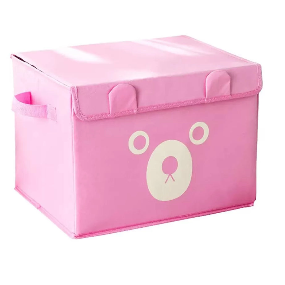 Pack of 2 - Foldable Cute Bear Oxford Cloth Storage Box Square Storage Boxes For Home Bedroom Fabric Clothing Toys CD Organizer Case - Oshi.pk - Buy & Sell Online
