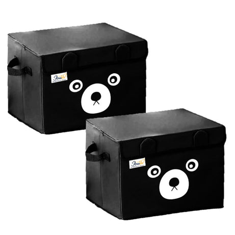 Pack of 2 - Large Foldable Cute Bear Oxford Cloth Storage Box Square Storage Boxes For Home Bedroom Fabric Clothing Toys CD Organizer Case - Oshi.pk - Buy & Sell Online