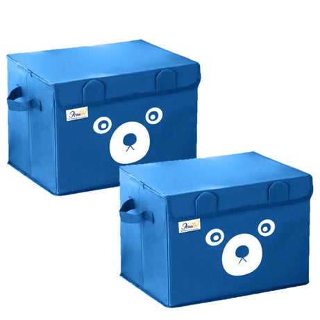 Pack of 2 - Large Foldable Cute Bear Oxford Cloth Storage Box Square Storage Boxes For Home Bedroom Fabric Clothing Toys CD Organizer Case - Oshi.pk - Buy & Sell Online