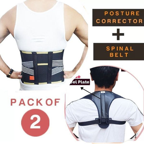 Pack Of 2 Adjustable Spinal Belt and Shoulder Belt - Oshi.pk - Buy & Sell Online