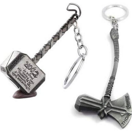 Pack Of 2 Big Sizes Metal Thor Hammer & Axe Stormbreaker Keychain Avengers Thor Key Chains Key Holder For Marvel Lovers - Oshi.pk - Buy & Sell Online