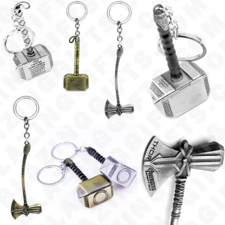 Pack Of 2 Big Sizes Metal Thor Hammer & Axe Stormbreaker Keychain Avengers Thor Key Chains Key Holder For Marvel Lovers - Oshi.pk - Buy & Sell Online