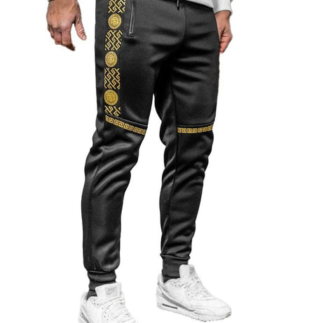 Black With Golden Stripes Trouser For Men