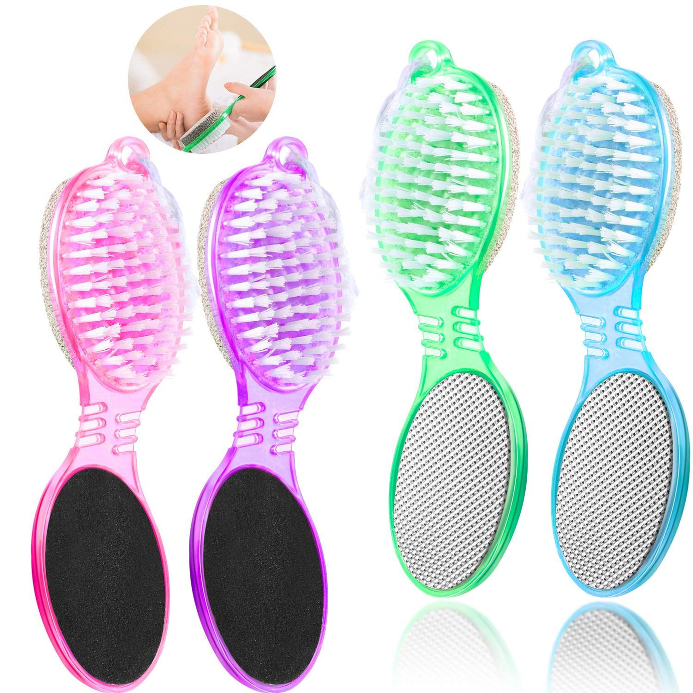 PACK of 2 Eden Stone 4 In 1 Pedicure Brush & Filer Foot Scraper Scrubber Scrub Filer Cleaner - Oshi.pk - Buy & Sell Online