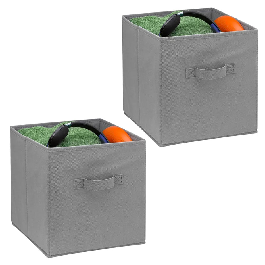 Pack of 2 Foldable Storage Cubes Organizer Basket Bin Storage Boxes Storage Container with Handles for Toy Storage Box