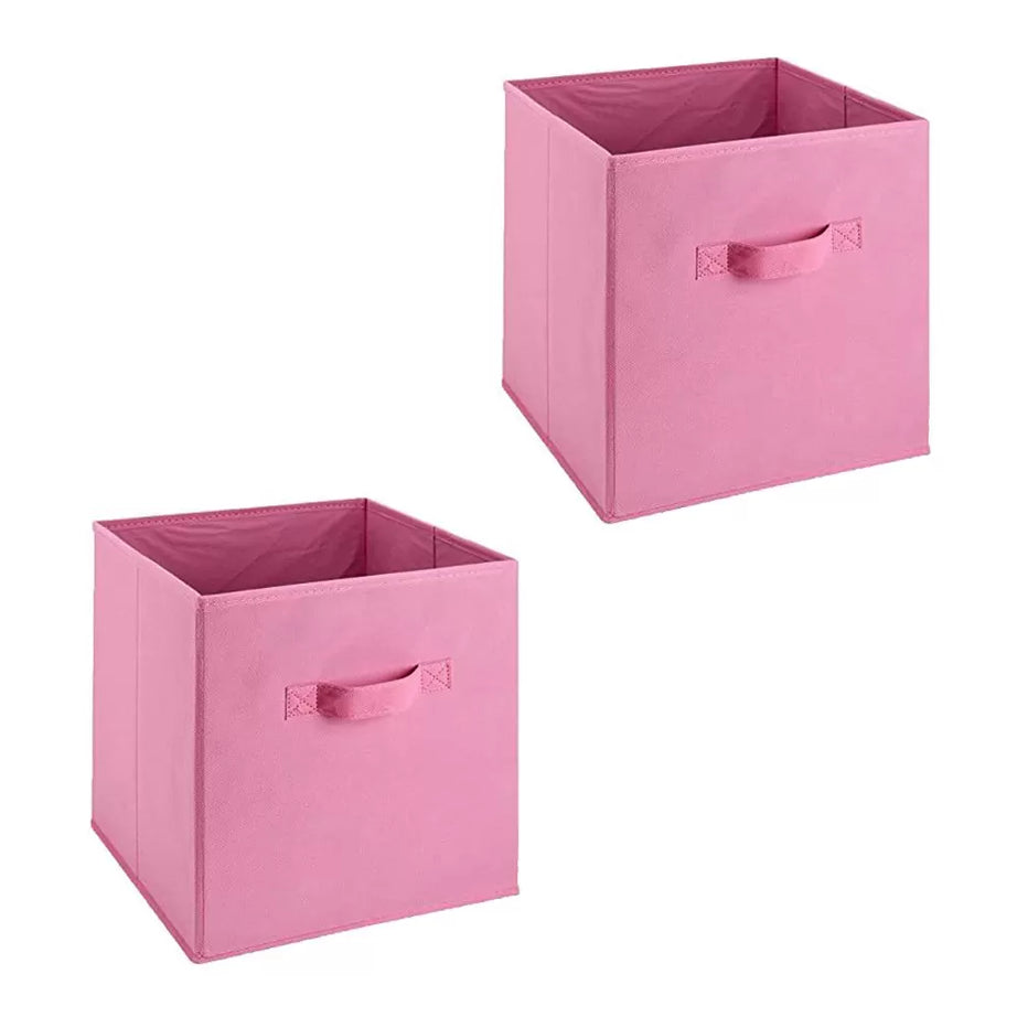 Pack of 2 Foldable Storage Cubes Organizer Basket Bin Storage Boxes Storage Container with Handles for Toy Storage Box