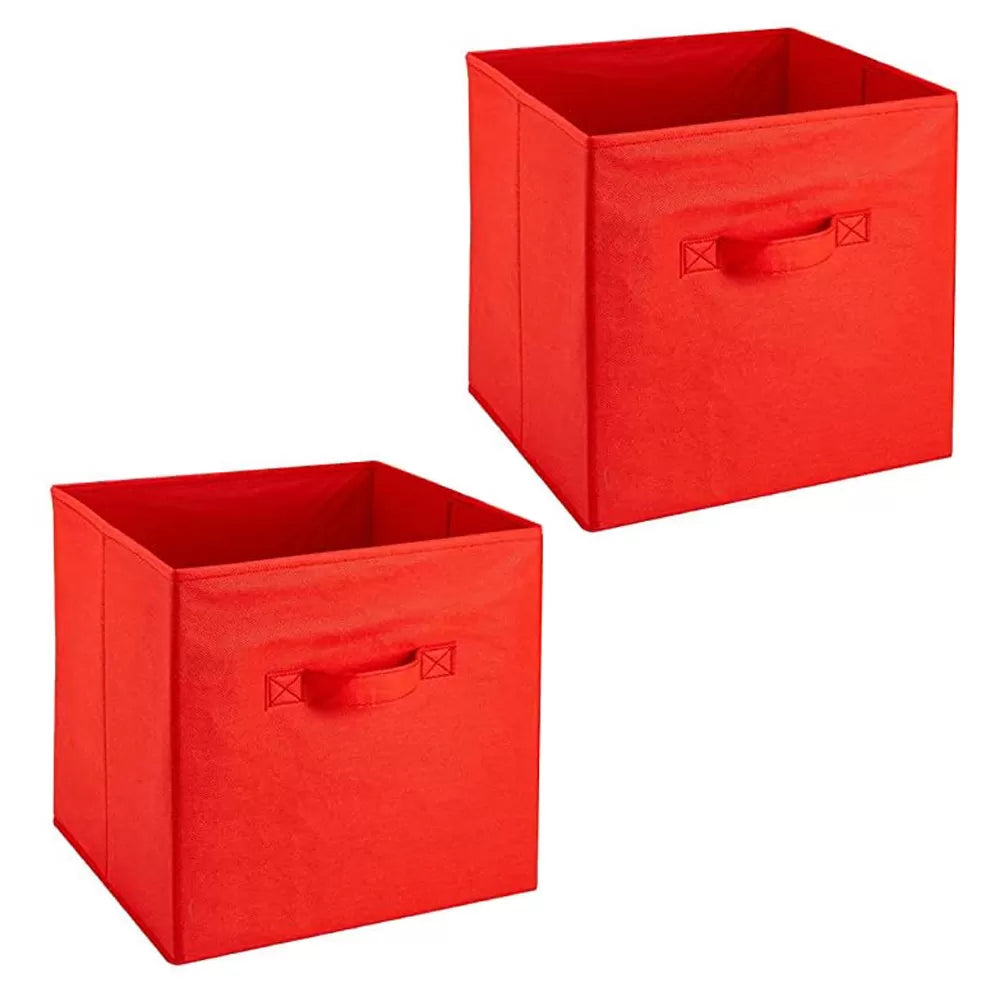 Pack of 2 Foldable Storage Cubes Organizer Basket Bin Storage Boxes Storage Container with Handles for Toy Storage Box