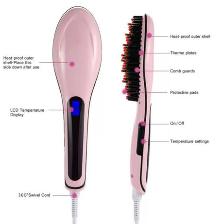 Pack Of 2 Hair Straightener Brush & Foldable Hair Dryer - Oshi.pk - Buy & Sell Online