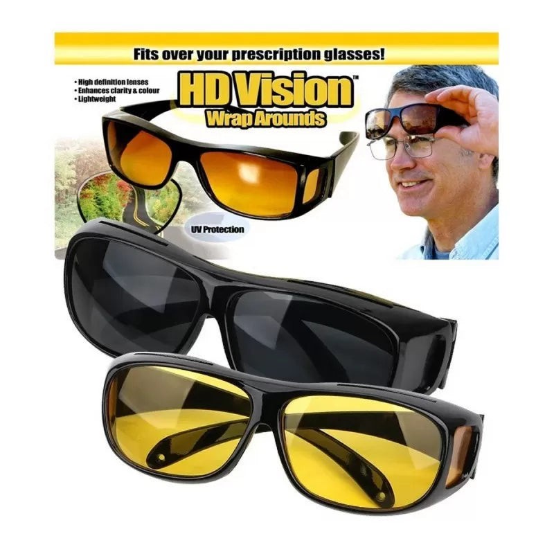 Pack Of 2 HD Night & Day Vision Glasses Clear View for Driving & Other Activities - Unisex - Oshi.pk - Buy & Sell Online