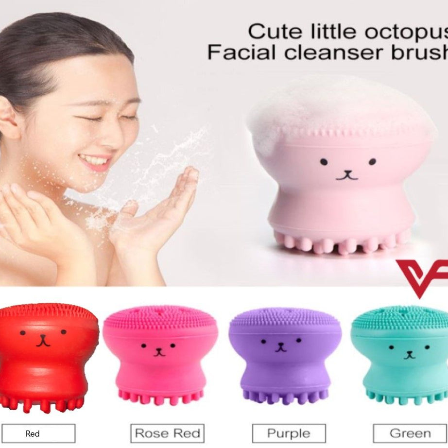 PACK OF 2 Octopus Shape Small Silicone Facial Cleansing Brush, Face Pore Cleaning, Oil - Oshi.pk - Buy & Sell Online