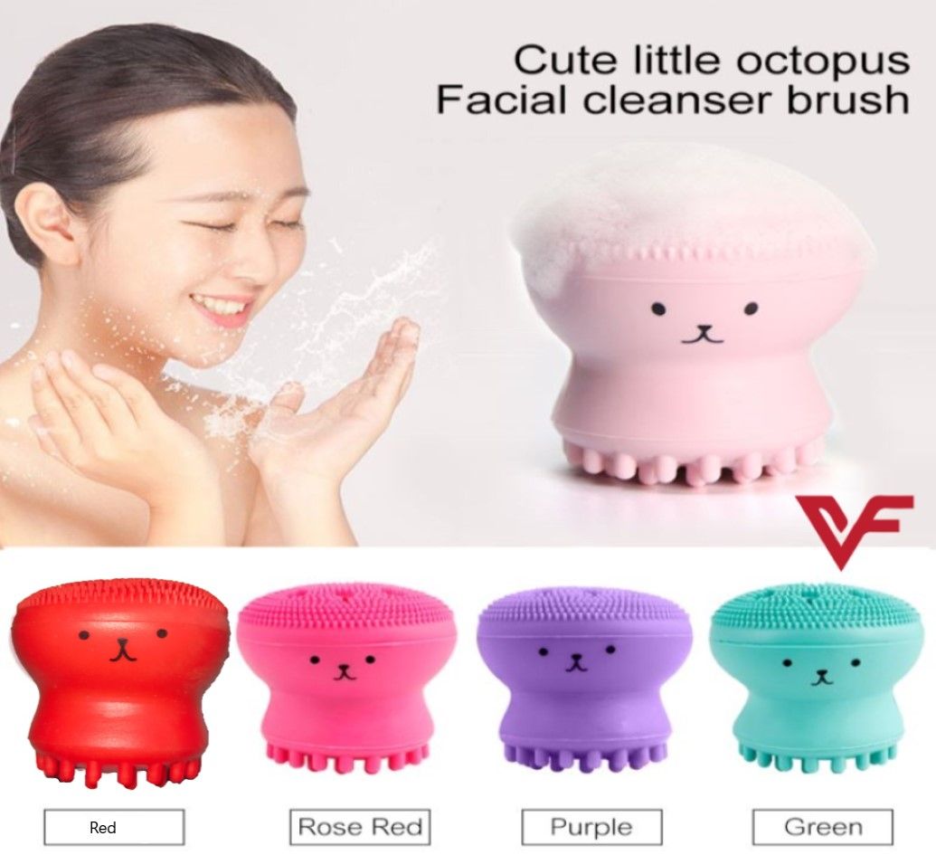 PACK OF 2 Octopus Shape Small Silicone Facial Cleansing Brush, Face Pore Cleaning, Oil - Oshi.pk - Buy & Sell Online