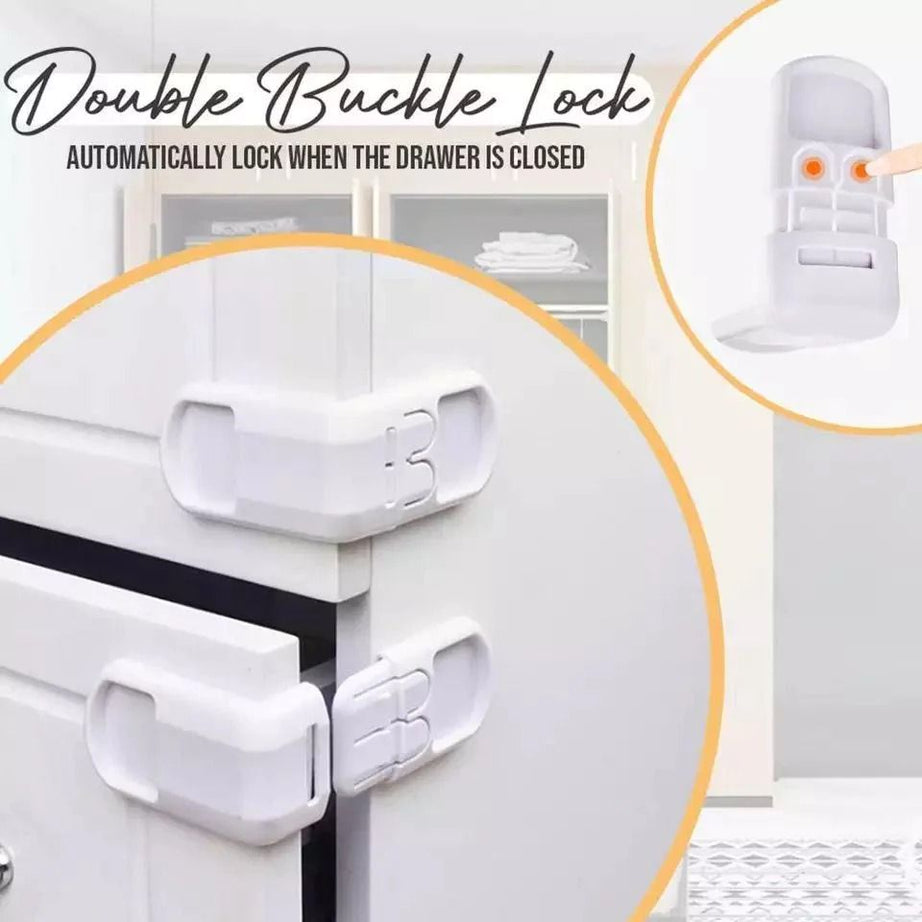 Pack of 2 Right Angle Safety Lock for Drawers / Showcase / Single door cabinets Desks Anti Pinch Lock - Oshi.pk - Buy & Sell Online