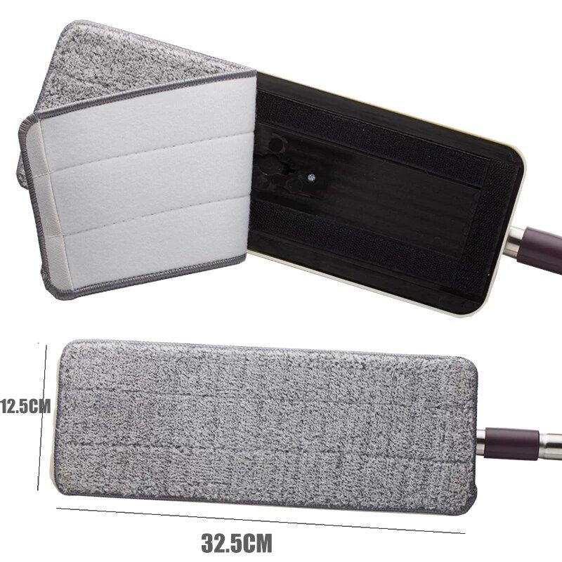 Pack of 6 Washable Durable Replacement Microfiber Pads Dust Push Mop Cloth for Flat Squeeze Mop 33X12CM Clean Cloth Flat Mop Refill Additional Pad - Oshi.pk - Buy & Sell Online
