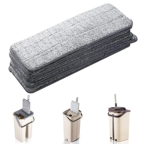 Pack of 6 Washable Durable Replacement Microfiber Pads Dust Push Mop Cloth for Flat Squeeze Mop 33X12CM Clean Cloth Flat Mop Refill Additional Pad - Oshi.pk - Buy & Sell Online