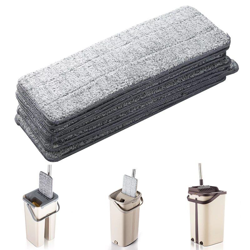 Pack of 6 Washable Durable Replacement Microfiber Pads Dust Push Mop Cloth for Flat Squeeze Mop 33X12CM Clean Cloth Flat Mop Refill Additional Pad - Oshi.pk - Buy & Sell Online