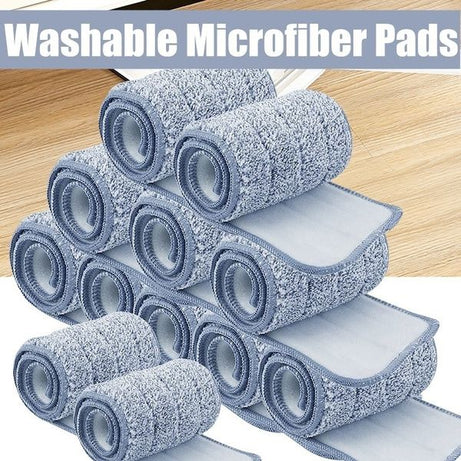 Pack of 6 Washable Durable Replacement Microfiber Pads Dust Push Mop Cloth for Flat Squeeze Mop 33X12CM Clean Cloth Flat Mop Refill Additional Pad - Oshi.pk - Buy & Sell Online