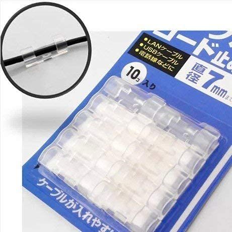 Pack Of 20 Multipurpose Smart Design Clear 7mm Diameter Self Adhesive Home Office Desktop Electrical USB Aux Cables Organizer Holder Clips