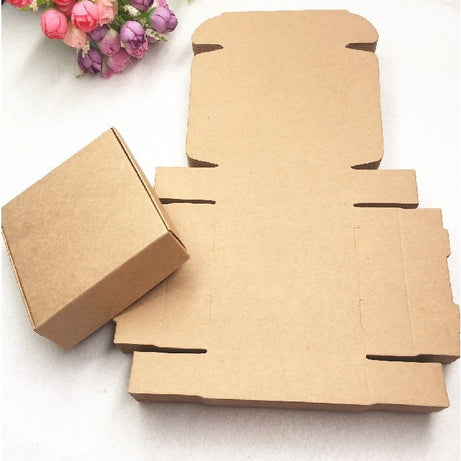 Pack of 20 Packaging Boxes 3 x 3 x 1 inches Kraft Aircraft gift Jewelry Accessories Storage Box