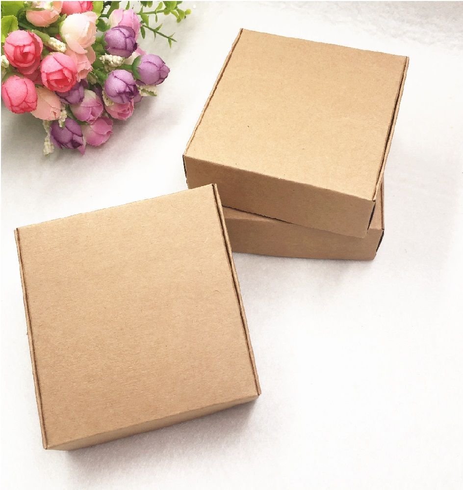 Pack of 20 Packaging Boxes 3 x 3 x 1 inches Kraft Aircraft gift Jewelry Accessories Storage Box - Oshi.pk - Buy & Sell Online