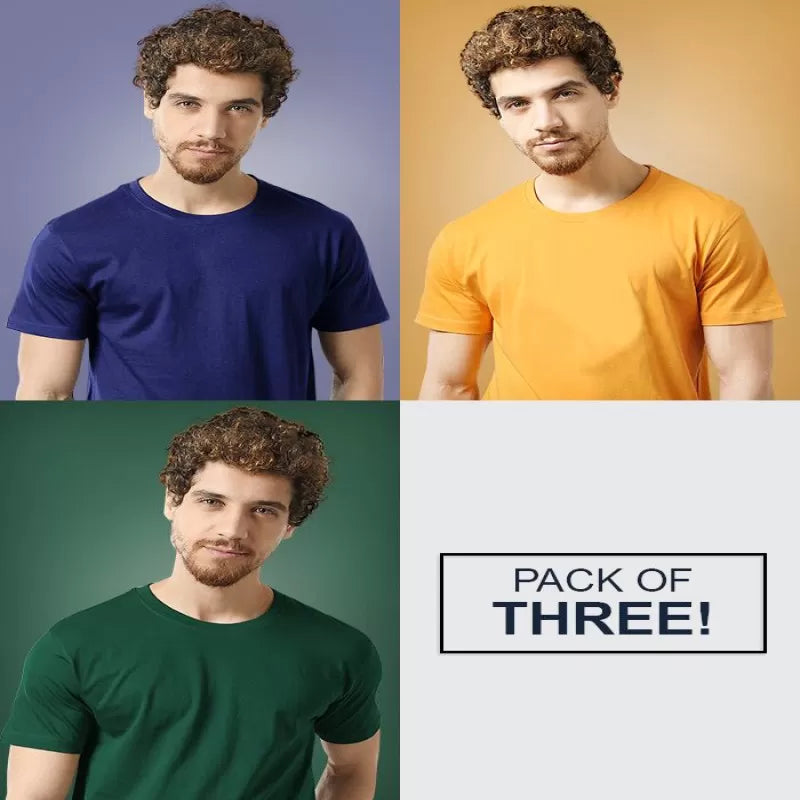 Pack of 3 - Best Quality Plain Short Sleeve Round Neck Basic T-shirt for Men/Boys - Oshi.pk - Buy & Sell Online
