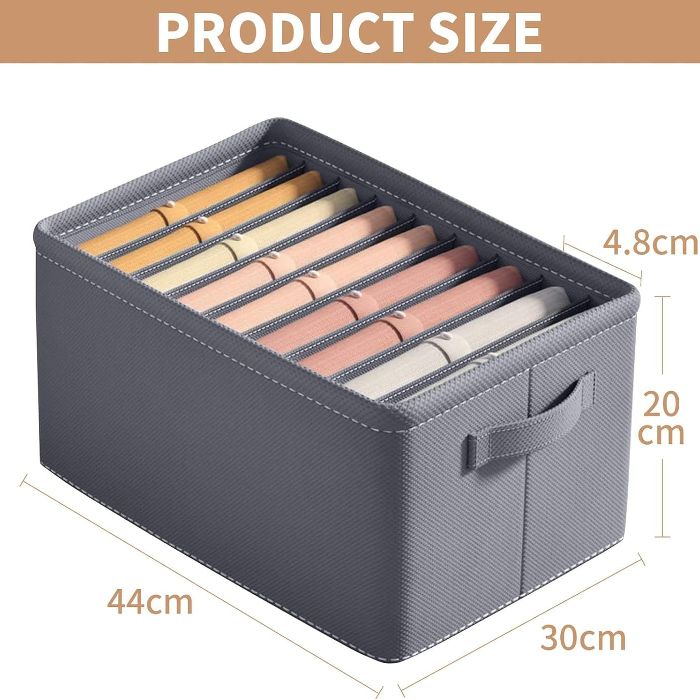 Pack of 6 - Large Capacity Wardrobe Clothes Organiser 6 Cells/Compartments, Thickened Non-woven Closet Storage Box, Foldable Clothes Organizers - Oshi.pk - Buy & Sell Online