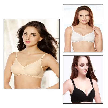 Pack of 3 –Best Quality Cotton Non Padded Bras for Women - Oshi.pk - Buy & Sell Online