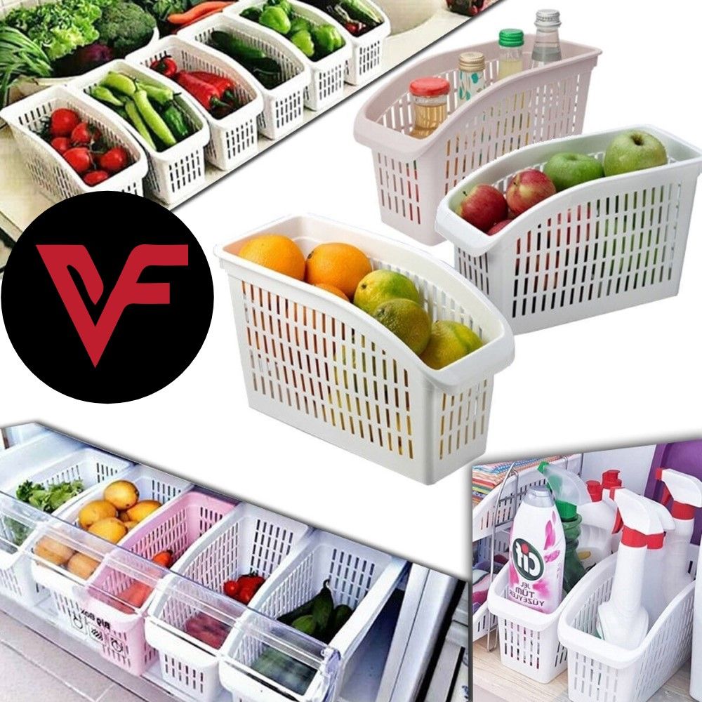 Pack of 3 Fridge Organizer Fruit Basket Fridge Storage Organizer Kitchen Organizer Plastic Basket Fruits Veg - Oshi.pk - Buy & Sell Online
