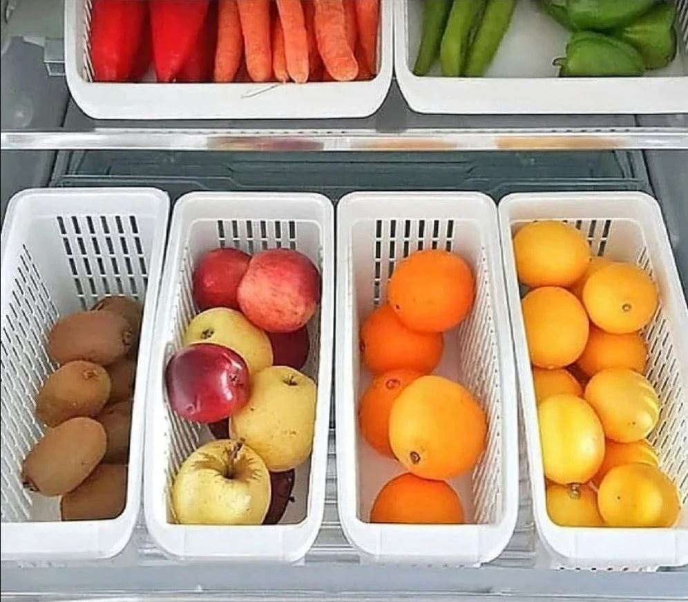 Pack of 3 Fridge Organizer Fruit Basket Fridge Storage Organizer Kitchen Organizer Plastic Basket Fruits Veg - Oshi.pk - Buy & Sell Online